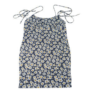 Shein Curve - Women's Dress-Dark Blue/ White Flowers - Strap Shoulders - Size 1X